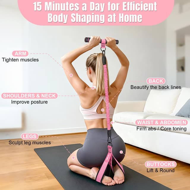 Detalle de KUZARO Upgraded Pedal Resistance Bands 30–90 lb