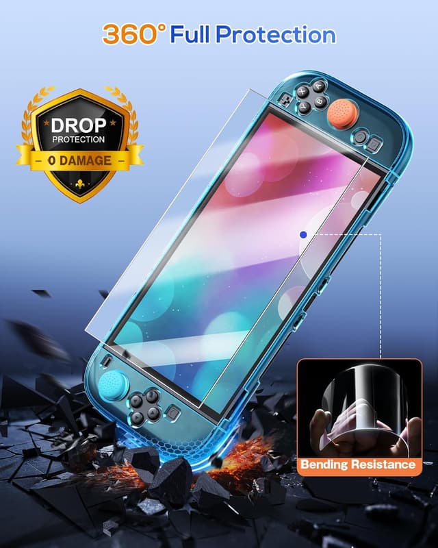 Detalle de FYOUNG Switch 2 Hülle Set, 3-in-1 Blau