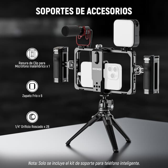 Detalle de NEEWER Universal Phone Rig con Disparador Bluetooth