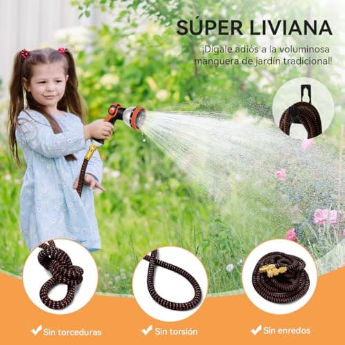 Thumbnail 6 de Yofidra manguera extensible de jardín 15 m (5 m original) con 10 boquillas y conector de latón