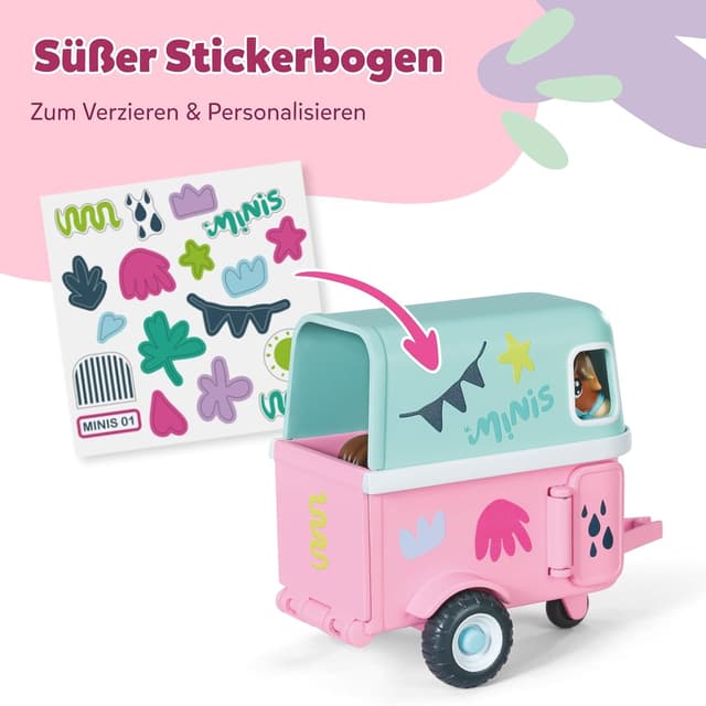 Detalle 2 de Baby born Minis Pferdeanhänger-Spielset mit Mini-Puppe Lara, Traktor, Anhänger & Pferd (ab 3 Jahren)