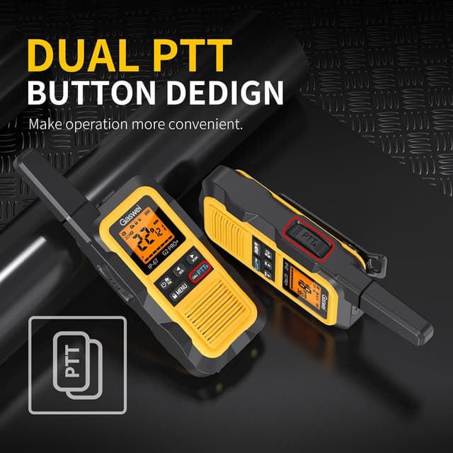 Thumbnail 6 de Gaswei G2pro+ IP67 Floating Heavy-Duty Walkie Talkies (2-Pack, Yellow) for Adults with FRS, NOAA Weather, SOS