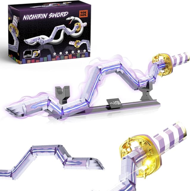 Thumbnail 6 de Jorumo Sword Building Set (Tengen Uzui) 82in Double Blade Katana Building Block Kit with Stand, 1478 Pieces