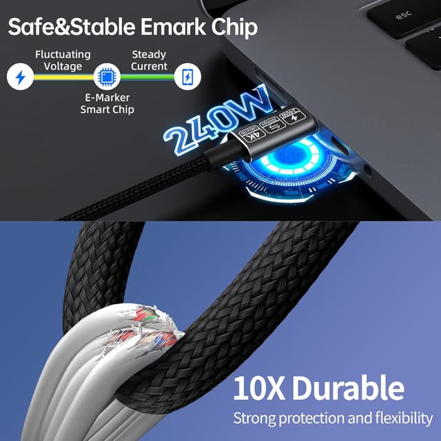 Detalle de HOTUTUKI USB-C data cable 10ft 20Gbps