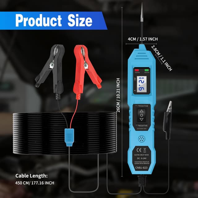 Thumbnail 6 de Power Circuit Probe Tester Automotive 6V/12V/24V DC Car Electric Circuit Tester (Blue)