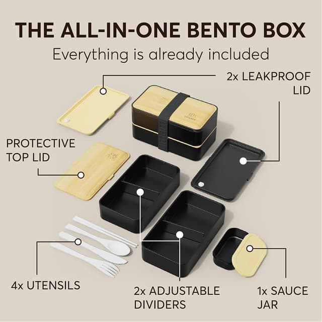 Detalle de Umami Bento Box Adult All‑in‑1 40 oz 🍱