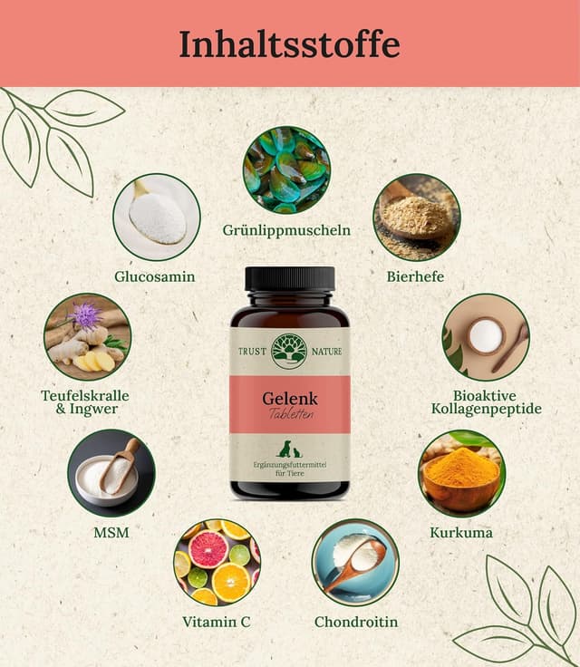 Detalle 2 de Trust Nature Gelenktabletten für Hunde 120 Kautabletten