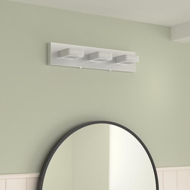 Detalle 2 de Ralbay Dimmable LED Vanity Light (3-Light) for Bathroom Vanity, Stainless Steel & Acrylic