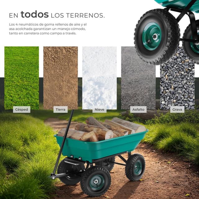 Thumbnail 4 de tectake Carro de Jardin 120 kg