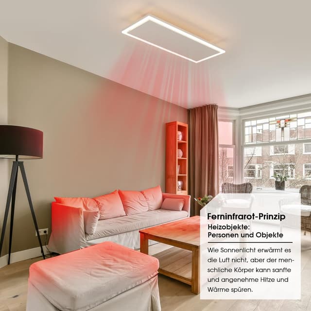 Detalle de Riscaldamento a infrarossi da soffitto con LED e termostato, 1.190 Watt