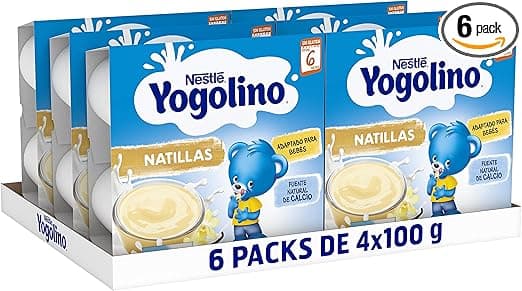 Detalle de YOGOLINO NESTLÉ Natillas Vainilla Sin Azúcar 6M Pack 6 🥄