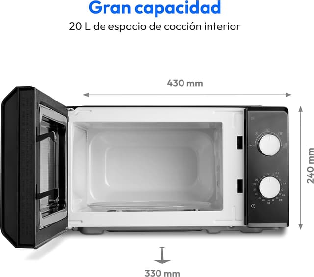 Thumbnail 6 de MEDION MD11475 Microondas compacto 20L 700W con temporizador🖤