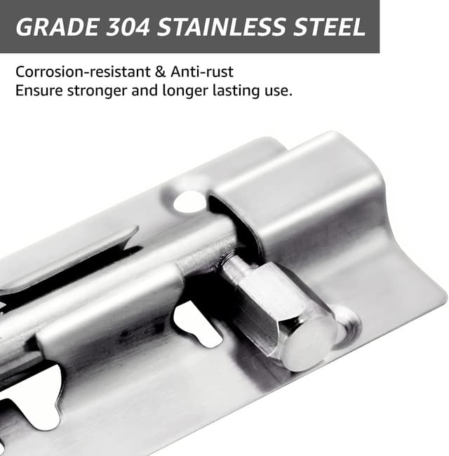 Thumbnail 2 de JelKen 2 Pack Door Lock Bolts 3"(75mm), 304 Stainless Steel Door Latch Slide Bolts Lock with Screws for Bathroom Bedroom Shed Garden Toilet, 3 Inch
JelKen 2 Pack Door Lock Bolts 3"(75mm), 304 Stain…