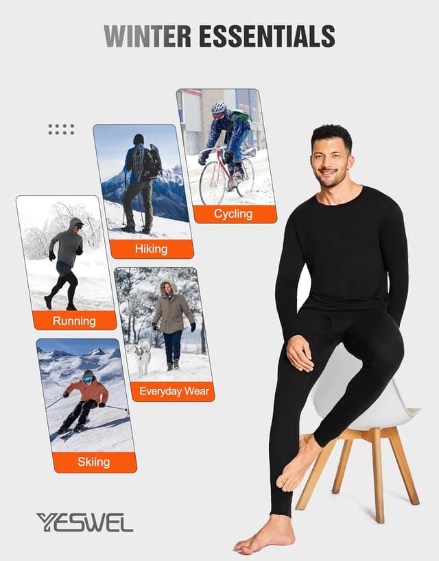 Thumbnail 4 de YESWEL Merino Wool Thermals Men Set 180g