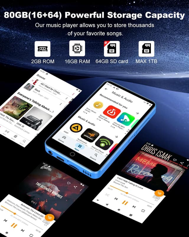 Thumbnail 2 de ZAQE M505 Reproductor MP3 80 GB con Bluetooth