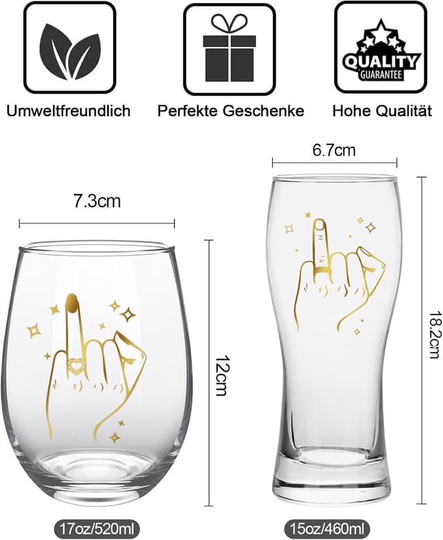 Thumbnail 6 de Weinglas und Bierglas Set für Paare 520 ml