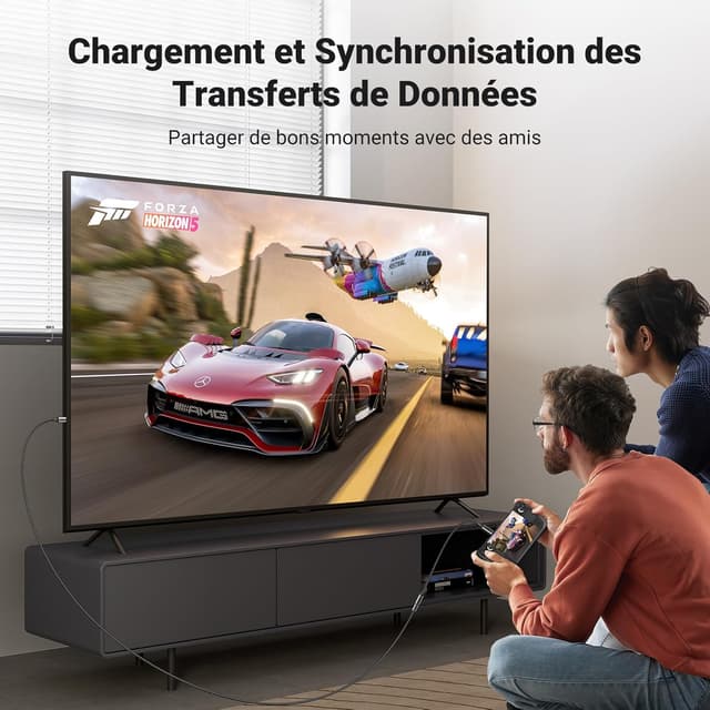 Detalle de UGREEN Rallonge USB‑C 3.2 Gen 2 100 W (4K 60 Hz, 10 Gbps) 1 m – Noir