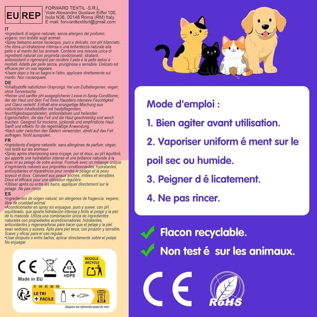 Thumbnail 5 de Aspand Spray démêlant 200ml 🐾