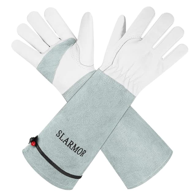 Detalle de SLARMOR Gartenhandschuhe aus Leder mit Schutz