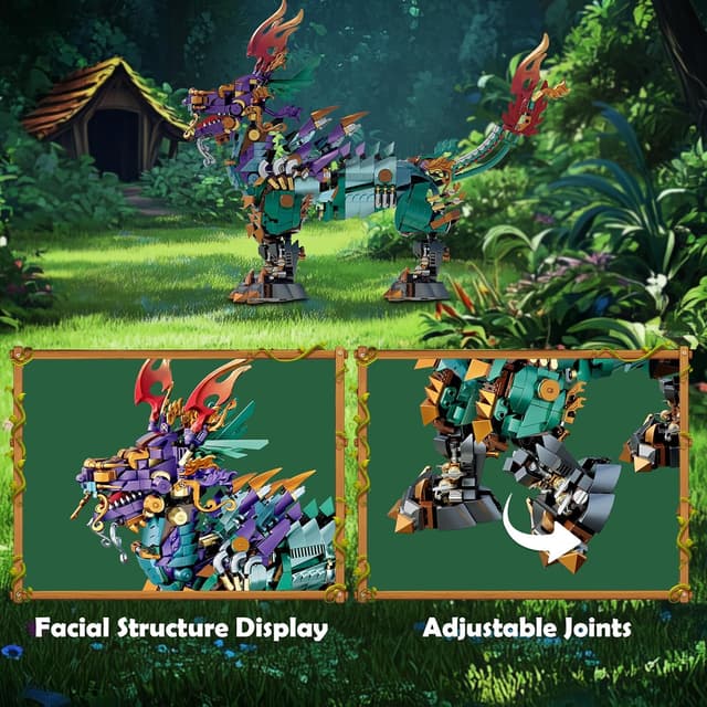 Detalle de Brihappen Kirin – Lot de 1616 blocs de construction chinois pour adultes et enfants