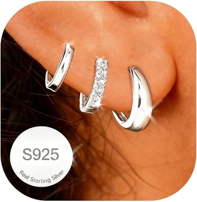 Detalle de Avotto 3 Paar Ohrringe Silber 925 Set