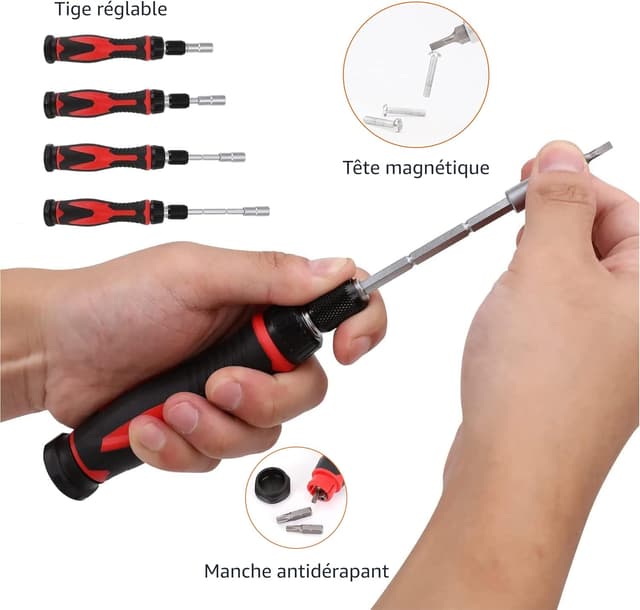 Thumbnail 1 de Amazon Basics Ensemble 73 pièces outils magnétiques