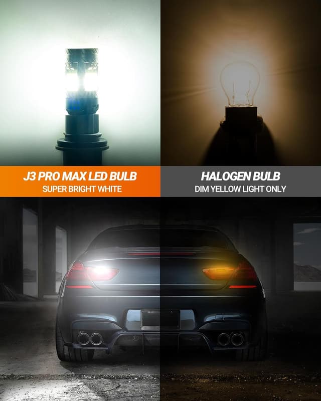 Detalle 2 de SEALIGHT 3157 LED Bulb (Reverse/Backup & Tail/Brake/Turn) Anti Hyper Flash, Built-In Resistor, 3200LM White, Plug-and-Play (Pack of 2)