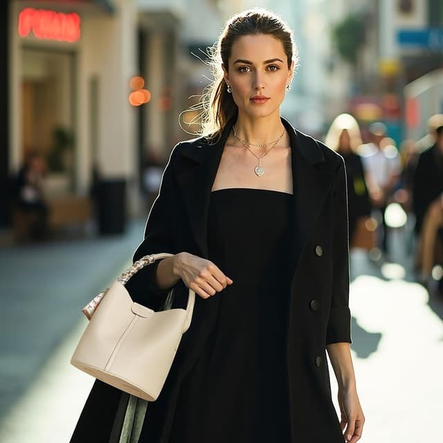 Detalle de VMEECARL Damen-Handtasche klein als Bucket-Umhängetasche (veganes Leder) mit abnehmbarem, verstellbarem Schultergurt