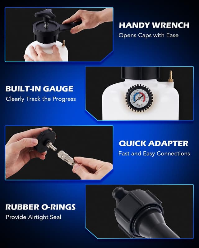 Thumbnail 6 de Orion Motor Tech Pressure Bleeder 2.5L Set with 49.5mm Adapter (Manual Brake Bleeder)