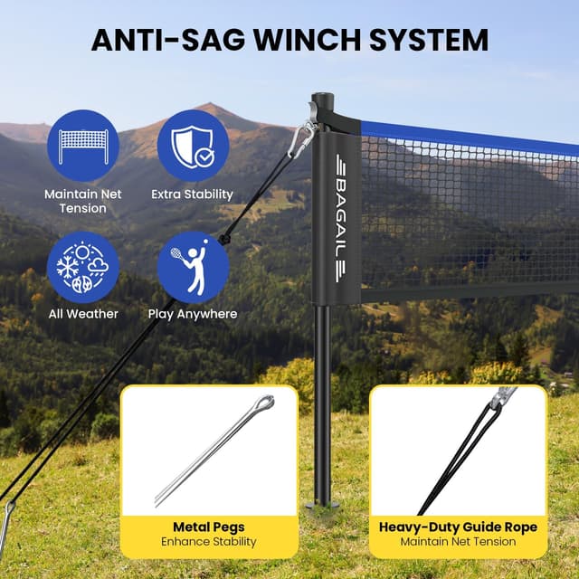 Detalle 2 de BAGAIL filet de badminton extérieur 20 ft