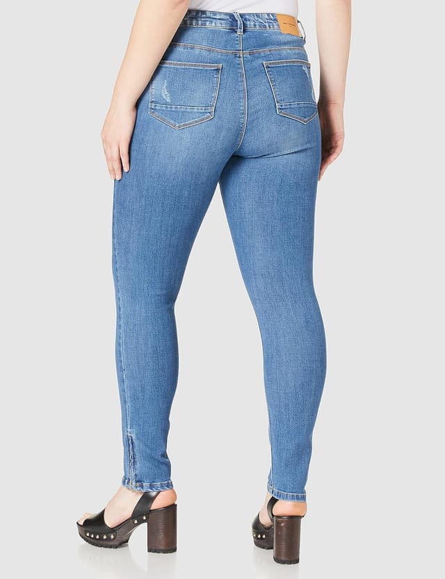 Detalle de ONLY Carmakoma CARKARLA REG ANK SK : jean femme coupe étroite en denim extensible