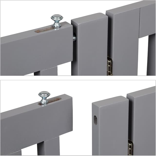 Thumbnail 6 de Relaxdays Absperrgitter mit Tür, freistehend für Hunde (HxB: 70x207 cm, faltbar, grau)