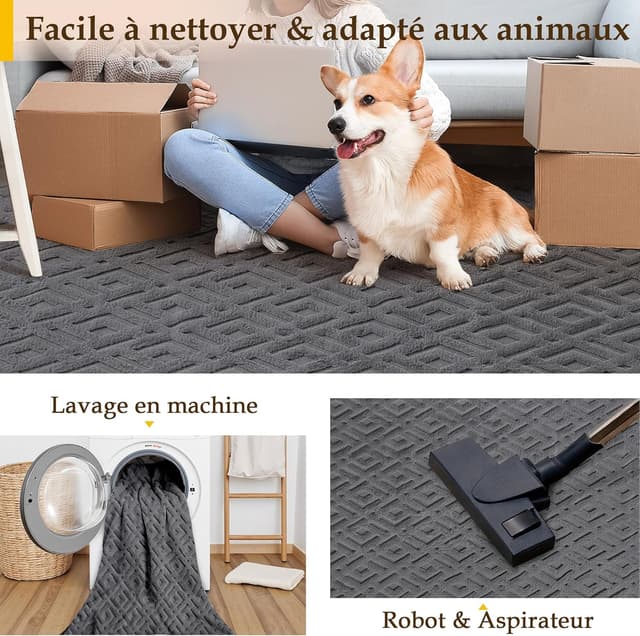 Detalle 2 de PureCozy tapis 200x300 antidérapant