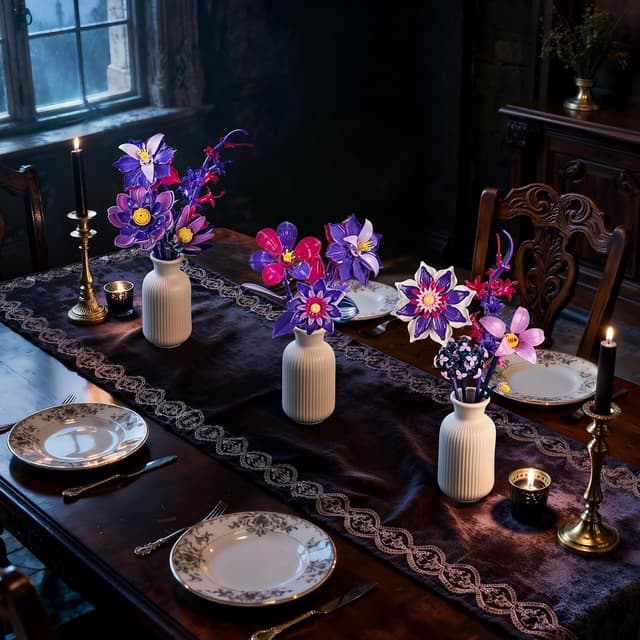 Thumbnail 3 de EWED Gothic Flowers Bouquet Building Set 528 pieces