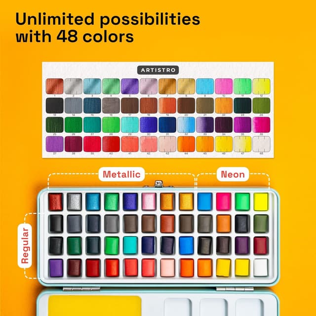 Thumbnail 2 de ARTISTRO Watercolour Paint Set with metallics 🎨