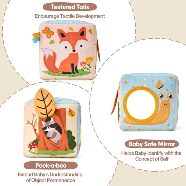 Detalle 2 de hahaland Baby Tissue Box Toy 12 scarves