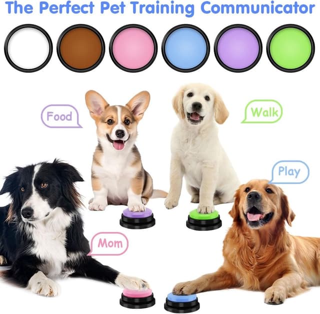 Detalle de vsshe Buzzer mit Aufnahmefunktion – Talking-Trainingstaste für Hund & Haustier-Interaktion