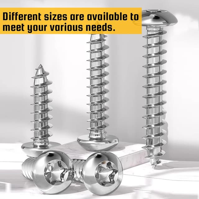 Detalle de BACSHBY M4x12 mm selbstschneidende Torx-Flachkopfschrauben (Edelstahl, 50 Stück)