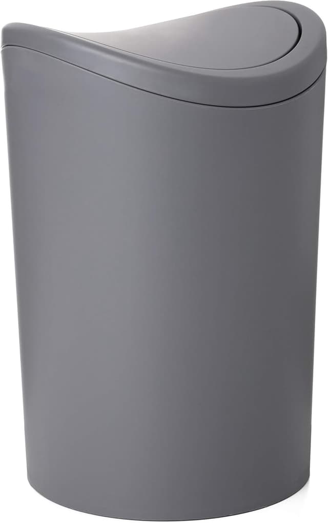 Detalle de TATAY Cestino Bagno 6L con Coperchio Basculante Design Compatto Grigio (Standard)