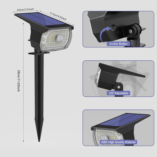 Thumbnail 1 de Solar Motion Sensor Lights Outdoor 43LED 650LM