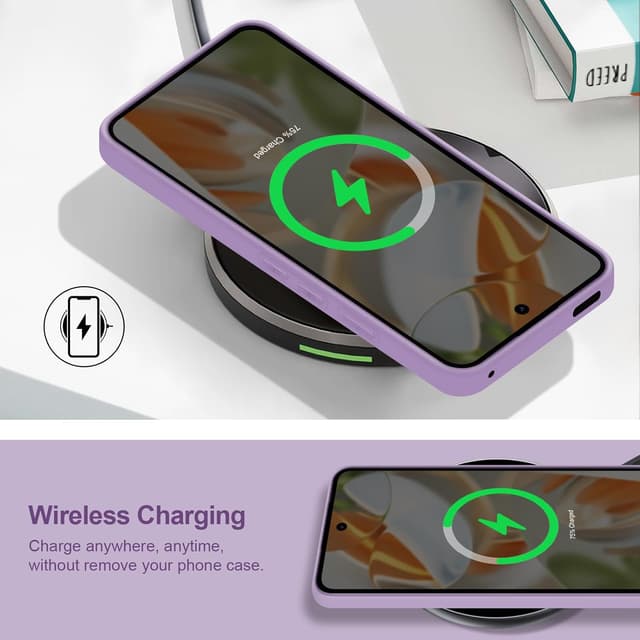 Thumbnail 6 de Btstring Hülle für Google Pixel 9 Pro – Silikon-Case mit weichem Mikrofaserfutter, helles Lila