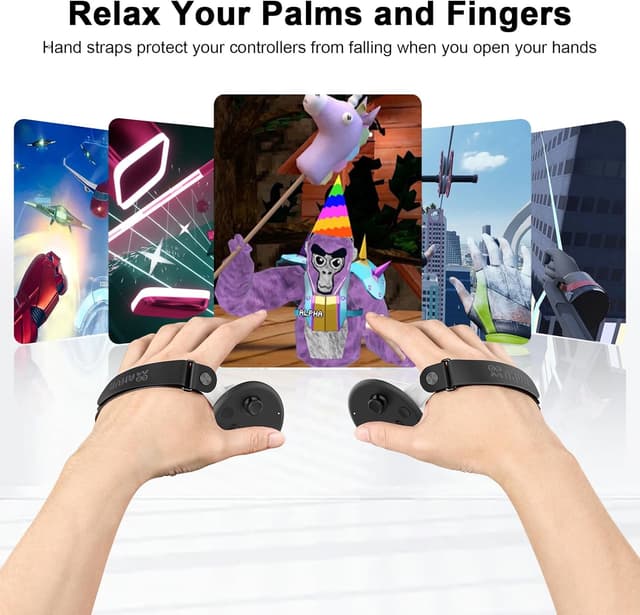 Detalle de Poignées de contrôleur AMVR pour Meta Quest 3S / Quest 3 : silicone antidérapant et protection des articulations