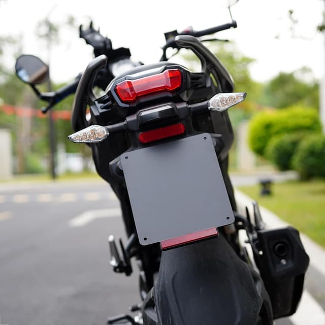 Detalle de evermotor Kennzeichenhalter Motorrad 180 x 200 mm mit 108 mm Reflektor – Aluminium Nummernschildhalter