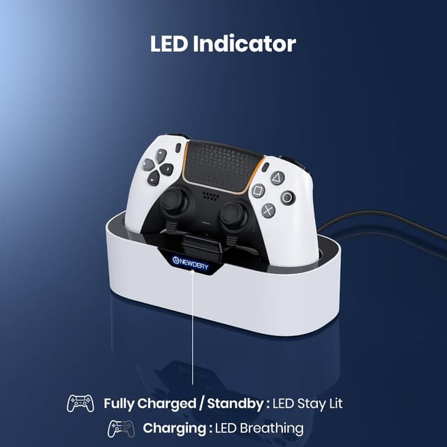 Thumbnail 4 de NEWDERY PS5 Controller Ladestation 1,5 h