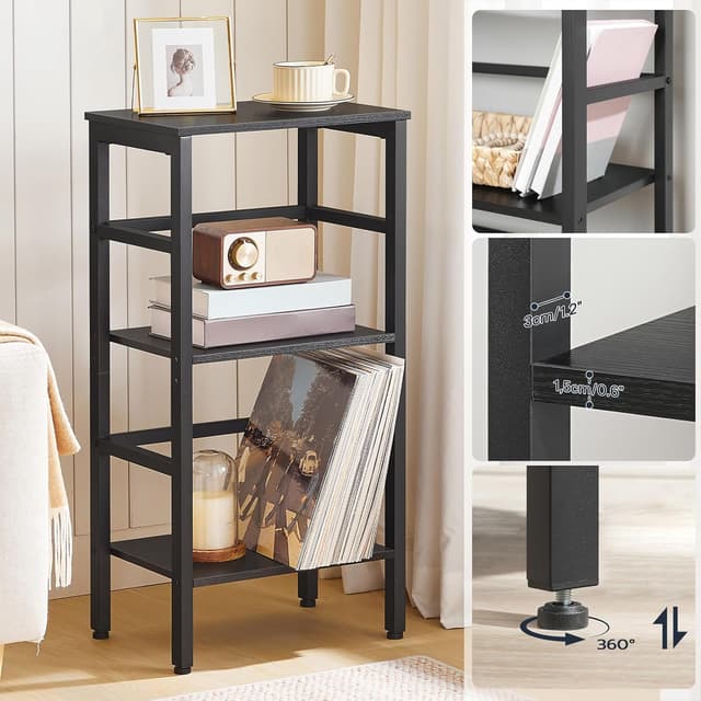 Detalle 2 de HOOBRO scaffale a scala a 3 livelli EBB80CJ01G1 per dischi, album e oggetti