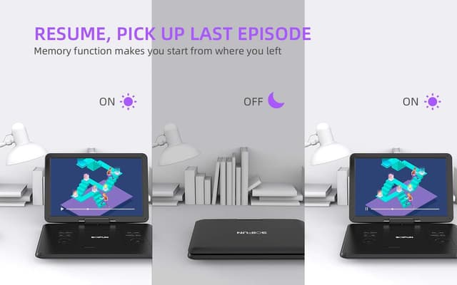 Thumbnail 5 de 17.5" Portable DVD Player 6 Hours Battery