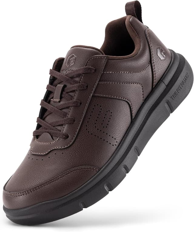 Detalle de FitVille Extra Weit Freizeitschuhe Herren – weite Sneaker aus veganem Leder für Business & Alltag