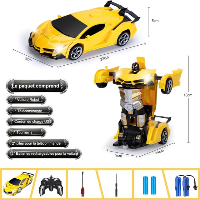 Thumbnail 5 de Yellcetoy Transform Jouets Voiture Robot 2 en 1