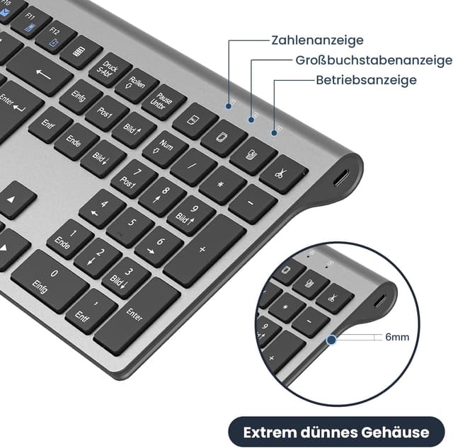 Detalle 2 de Cimetech Kabellose Tastatur QWERTZ 2,4G