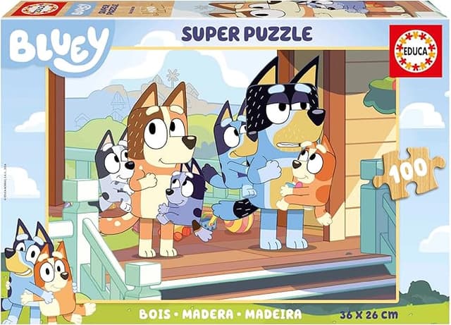 Detalle de Educa 100 Bluey Puzzle de Madera para Niños 🧩 6+ años